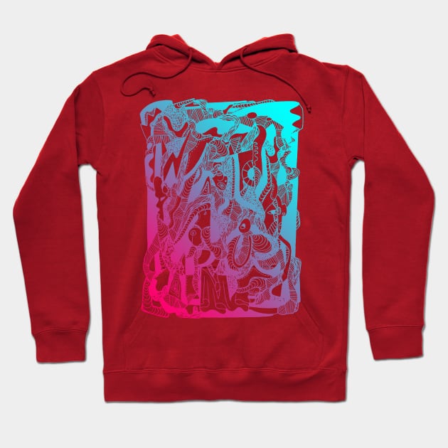 Dual Color Abstract Wave of Thoughts No 4 Hoodie by kenallouis